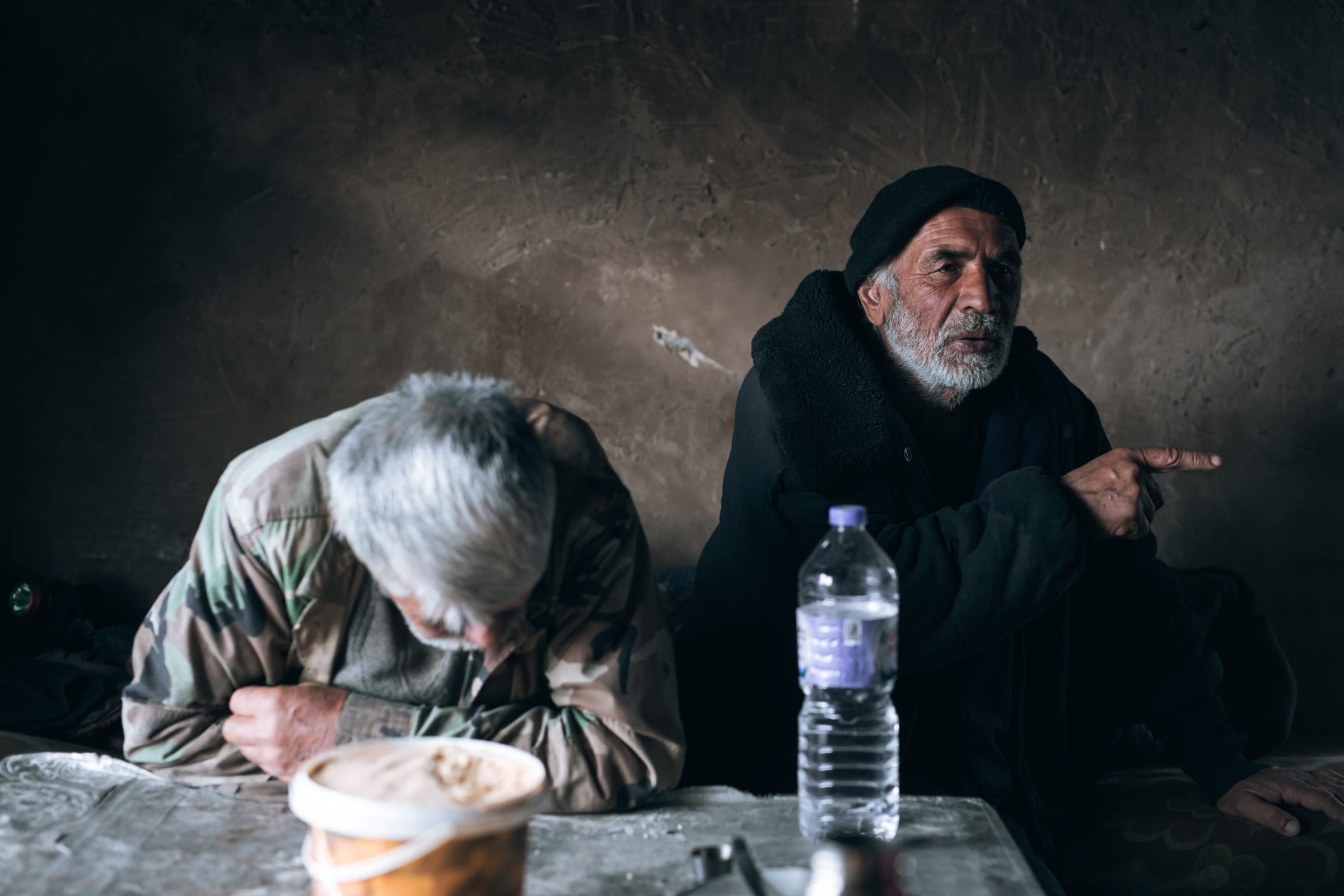 Georgia — two women at a table in a Soviet-era courtyard